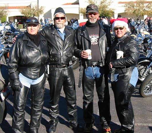 Riders Keeping Warm