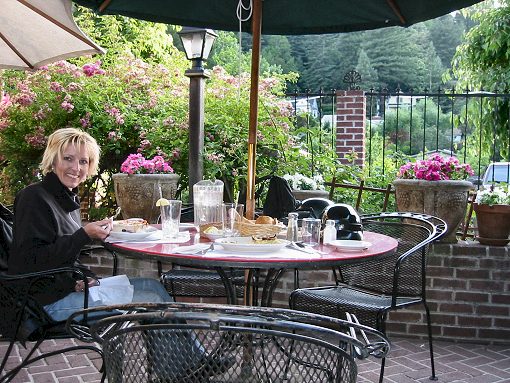Mrs. Cyclerides at our Table in Occidental.