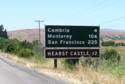 The Mileage Sign From Hwy 46 and Hwy 1. 