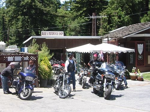 Alice's Restaurant. A Big Motorcycle Stop in The Middle of the Forest