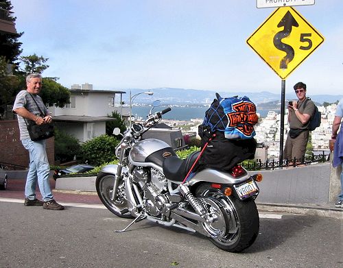 At the Top of Lombard Street -The Crookedest Street In America