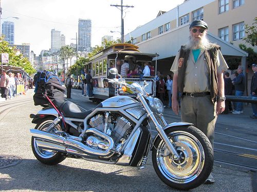 This Guy Is A Harley Rider. He Runs The Cable Car Turnaround At the Wharf