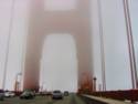Riding Across The Golden Gate Bridge. Socked In With Fog.