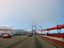 Riding Across The Golden Gate Bridge. Socked In With Fog.