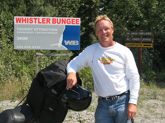 Me at the Whistler Bungee Sign After the Jumps