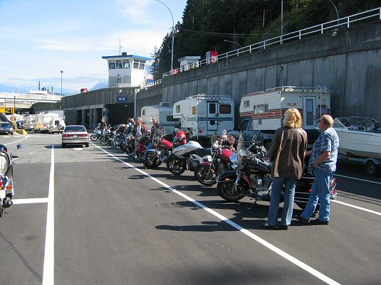 Bikes Lined Up for the Ferry, First On