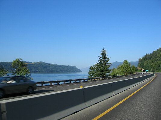 I-84 Next To Columbia River in Oregon