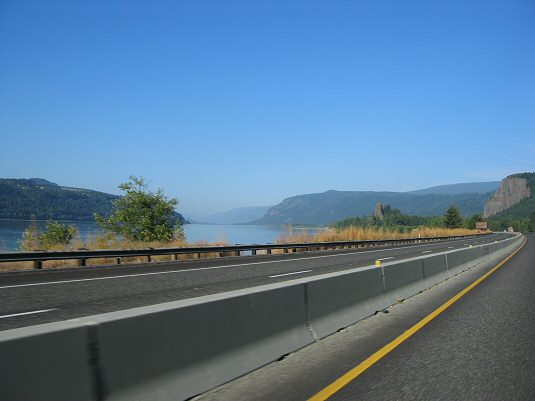 I-84 Next To Columbia River in Oregon