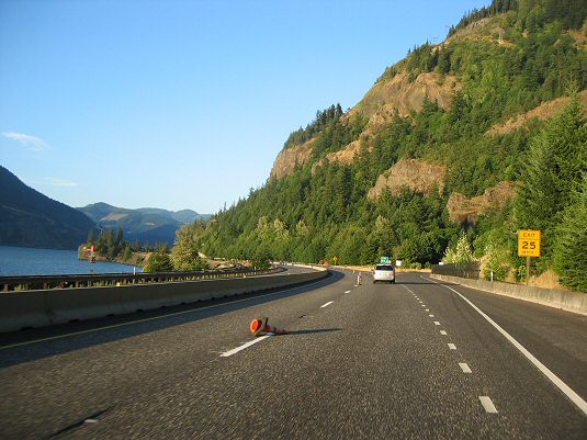 I-84 Next To Columbia River in Oregon