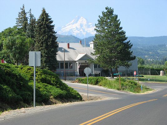 Old School House with Mt. Hood in Background