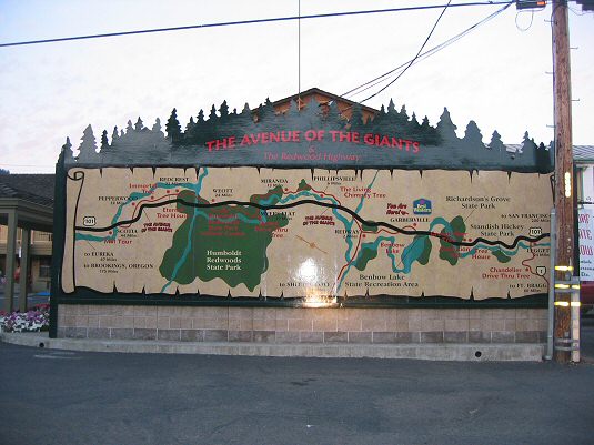 Avenue Of The Giants Map