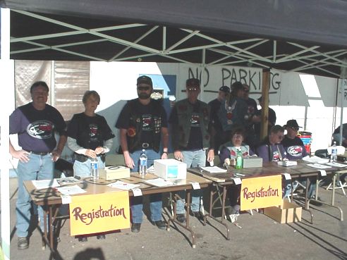 Volunteers Waiting For The Riders To Register