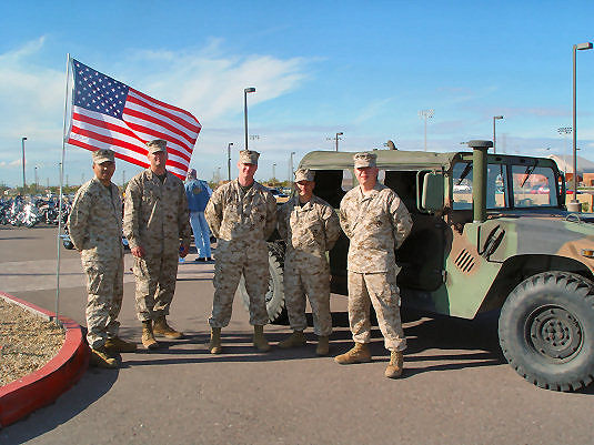 Soldiers and Humvee