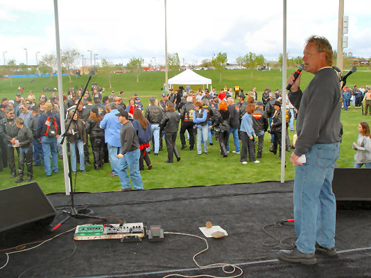 Barry addresses the Crowd