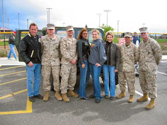 Soldiers Pose With Scott and Mrs. C. and Sommer