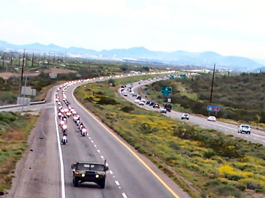 Bikes on I-17 From Pioneer Rd. Overpass