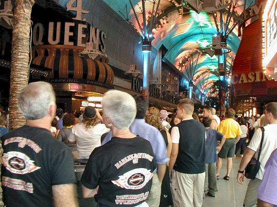 Riders watching the Fremont Experience
