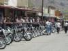 The Bikes Lined Up In Front Of Oatman Hotel