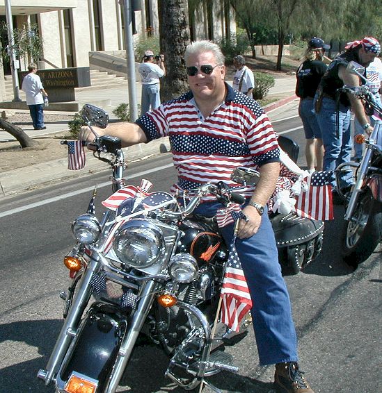 This Guy Was Ready For A Patriot Ride