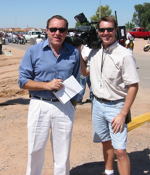 Channel 10 Reporter and Camera. Great Job 10!!