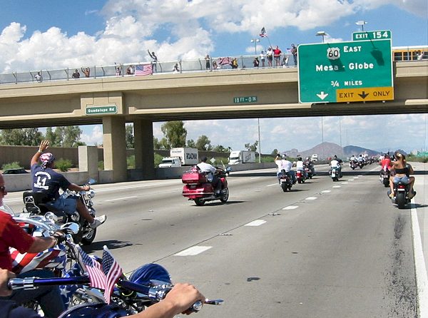 Supporters On The Freeway Overpass