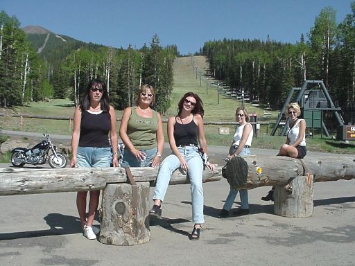 The girls at the Snow Bowl Lift