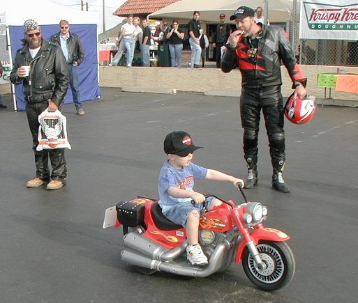 Braden Riding His Harley