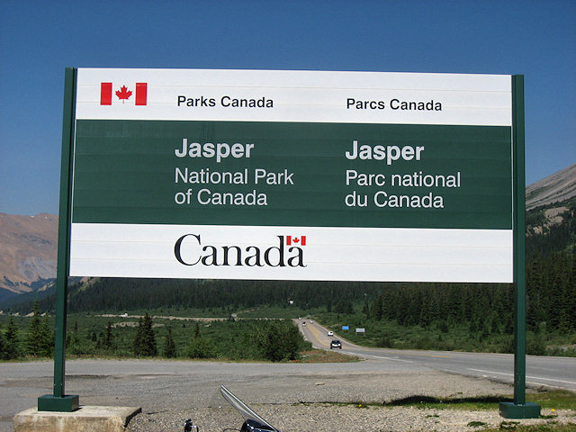 Entering Jasper National Park, AB