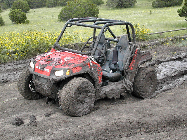 Tyler Tests out the RZR in the mud. 