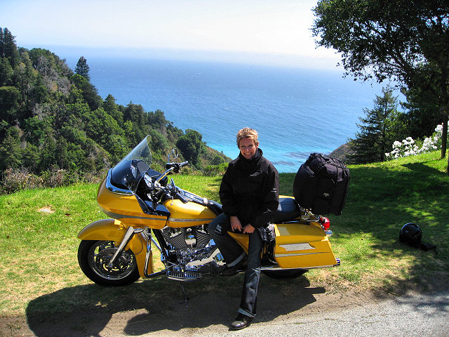 Mrs. C. on Pacific Coast Highway 1