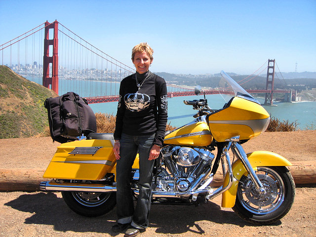 Mrs. C. in Front of Golden Gate Bridge