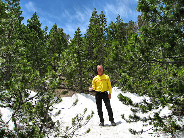 Barry in Snow on Sonora Pass Late June