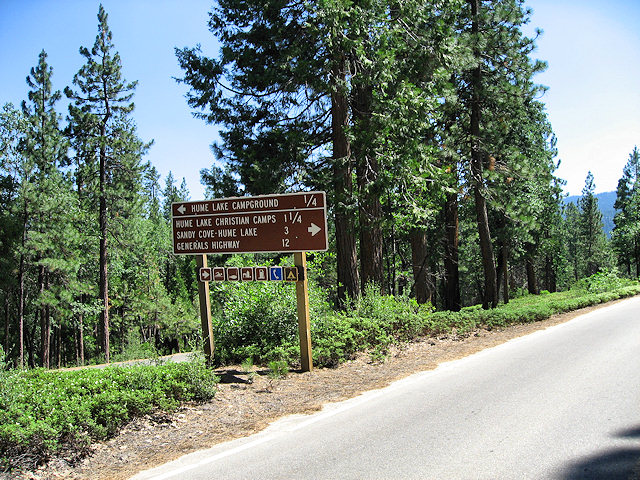 Turn to Hume Lake
