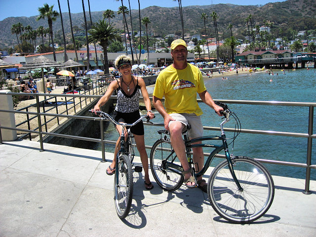 Mrs. C. and Barry on Bikes