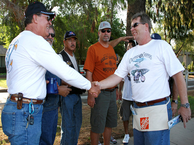 Royal Norman (Right) Greeting Riders
