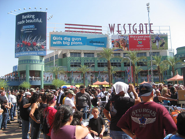 Riders Watch the Show at Westgate