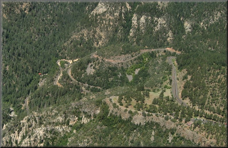 The last switchbacks going up the hill on 89A near Flagstaff