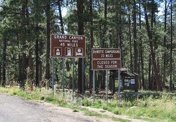 Sign to Grand Canyon