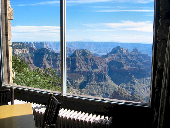 Inside Grand Canyon Lodge Looking Out