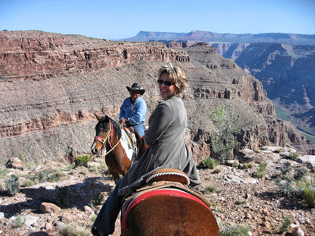 Mrs. C. on Horse Ride to Grand Canyon