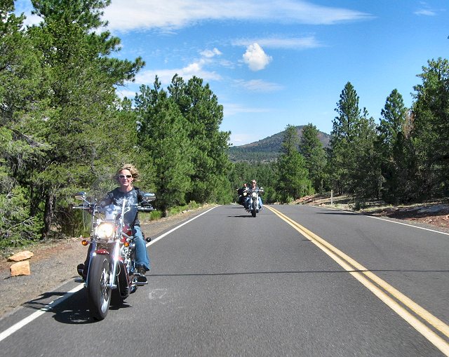 Tammy Riding Sunset Crater National Monument
