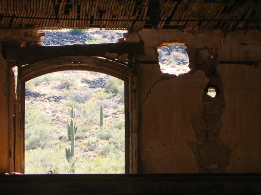 Desert Shot Through Barn Window