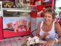 Mrs. C. sharing some Ice Cream with me.