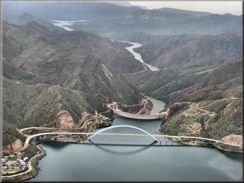 Roosevelt Lake Dam and Bridge - Apache Lake Background